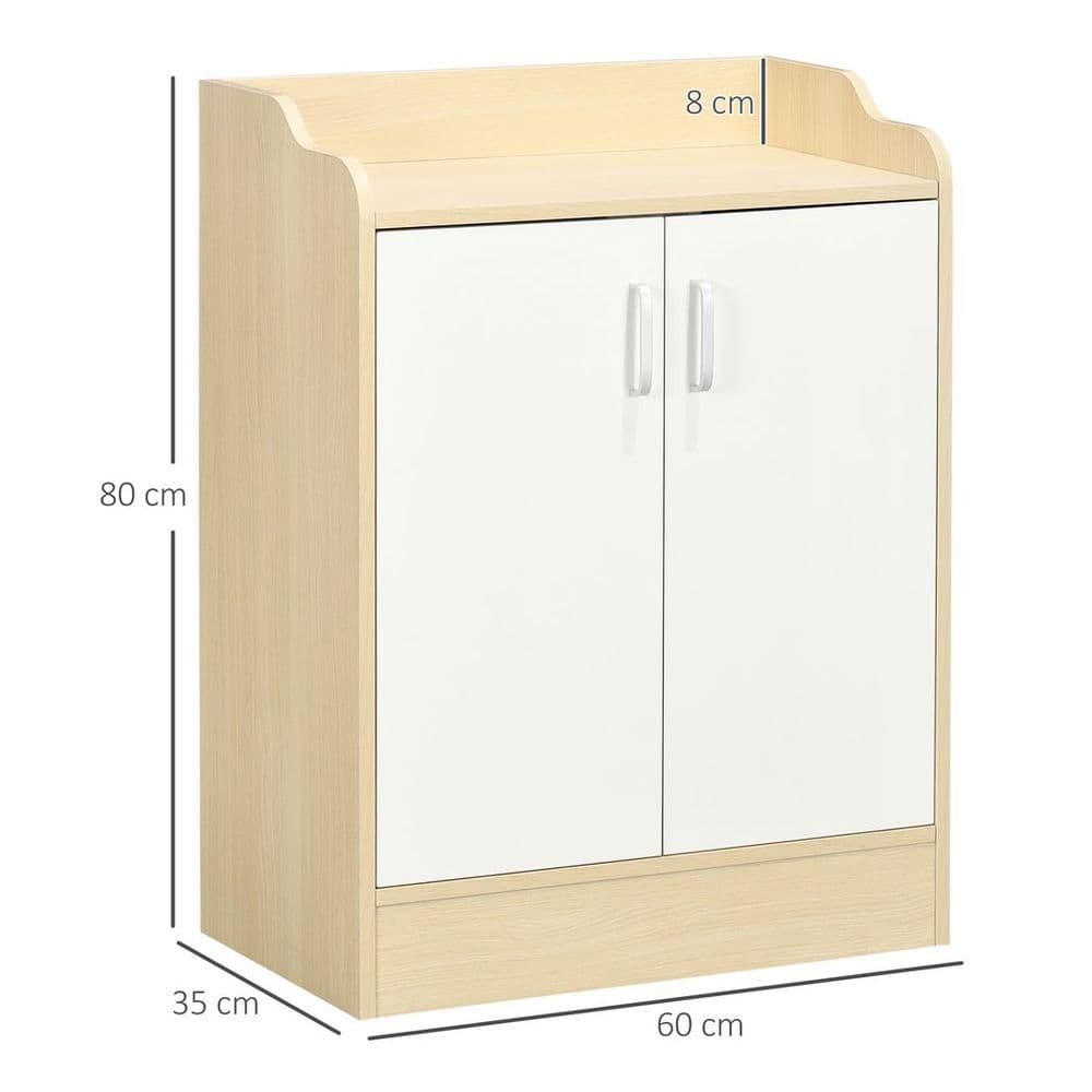 image-Shoe Cabinet 2 Door Shoe Storage Cabinet with 3 Shelves for 9 pairs of shoes