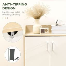 image-Shoe Cabinet 2 Door Shoe Storage Cabinet with 3 Shelves for 9 pairs of shoes