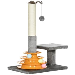 image-PawHut 56cm Cat Tree for Indoor Cats, Scratching Post w/ Cat Toys - Grey