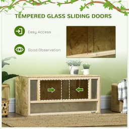 image-PawHut 80cm Reptile Terrarium Vivarium w/ Glass Sliding Doors, Breathable Mesh
