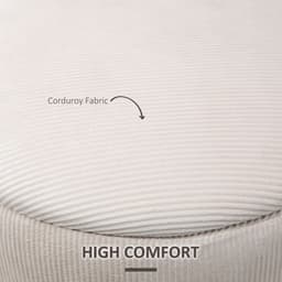 image-Modern Fabric Storage Ottoman with Removable Lid, Set of 2, Foot Stool, Cream White