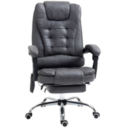 image-Vintage High Back Heated Massage Office Chair w/ 6 Vibration Points, Dark Grey