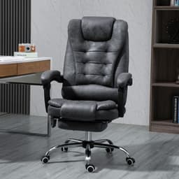 image-Vintage High Back Heated Massage Office Chair w/ 6 Vibration Points, Dark Grey