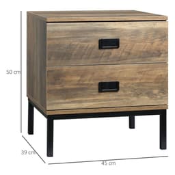 image-End Table Metal Frame Bed Side Table Storage Drawer Bedroom Living Room Coffee