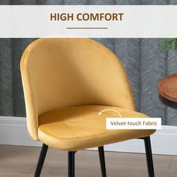 image-2 Pieces Modern Upholstered Fabric Bucket Seat Dining Chairs Living Room Yellow