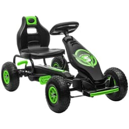 image-HOMCOM Children Pedal Go Kart w/ Adjustable Seat, Rubber Wheels, Brake - Green