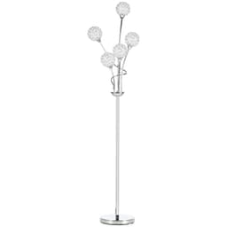 image-K9 Crystal Floor Lamp for Living Room, 5 Light Upright Standing Lamp, Silver
