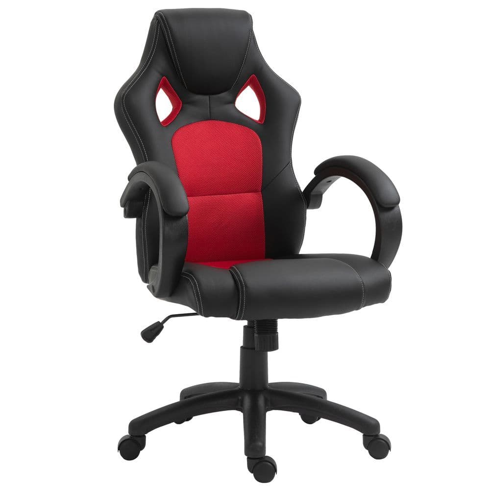 image-Executive Racing Swivel Gaming Office Chair PU Leather Computer Desk Chair Black