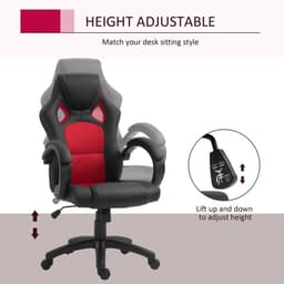 image-Executive Racing Swivel Gaming Office Chair PU Leather Computer Desk Chair Black