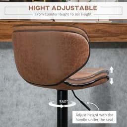 image-Vintage Bar Stool Set of 2 Microfiber Cloth Adjustable Height Armless Chairs