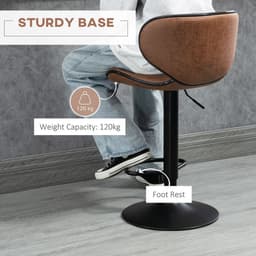 image-Vintage Bar Stool Set of 2 Microfiber Cloth Adjustable Height Armless Chairs