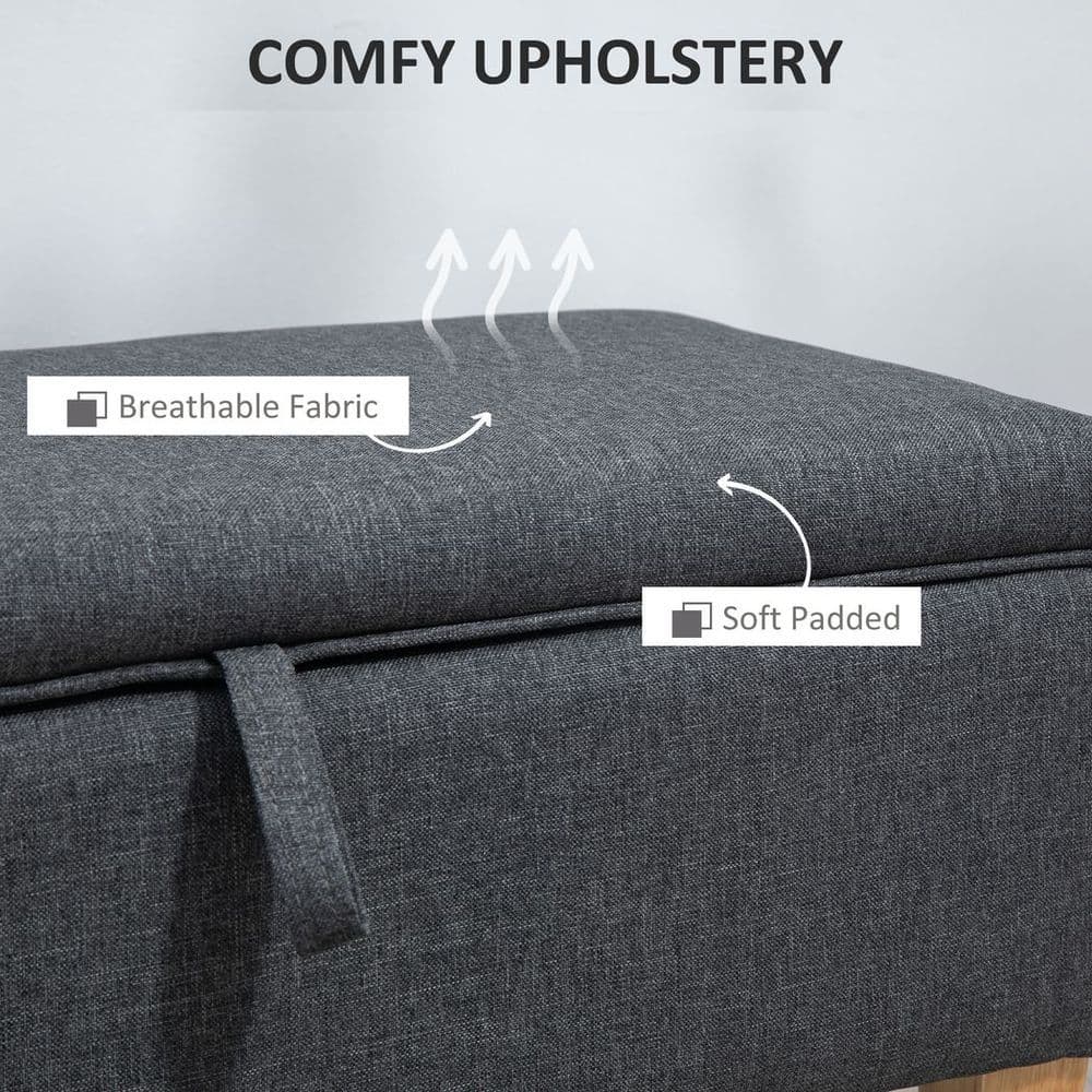 image-Linen Storage Ottoman Footstool for Toy Box, Bed End, Shoe Bench, Seating