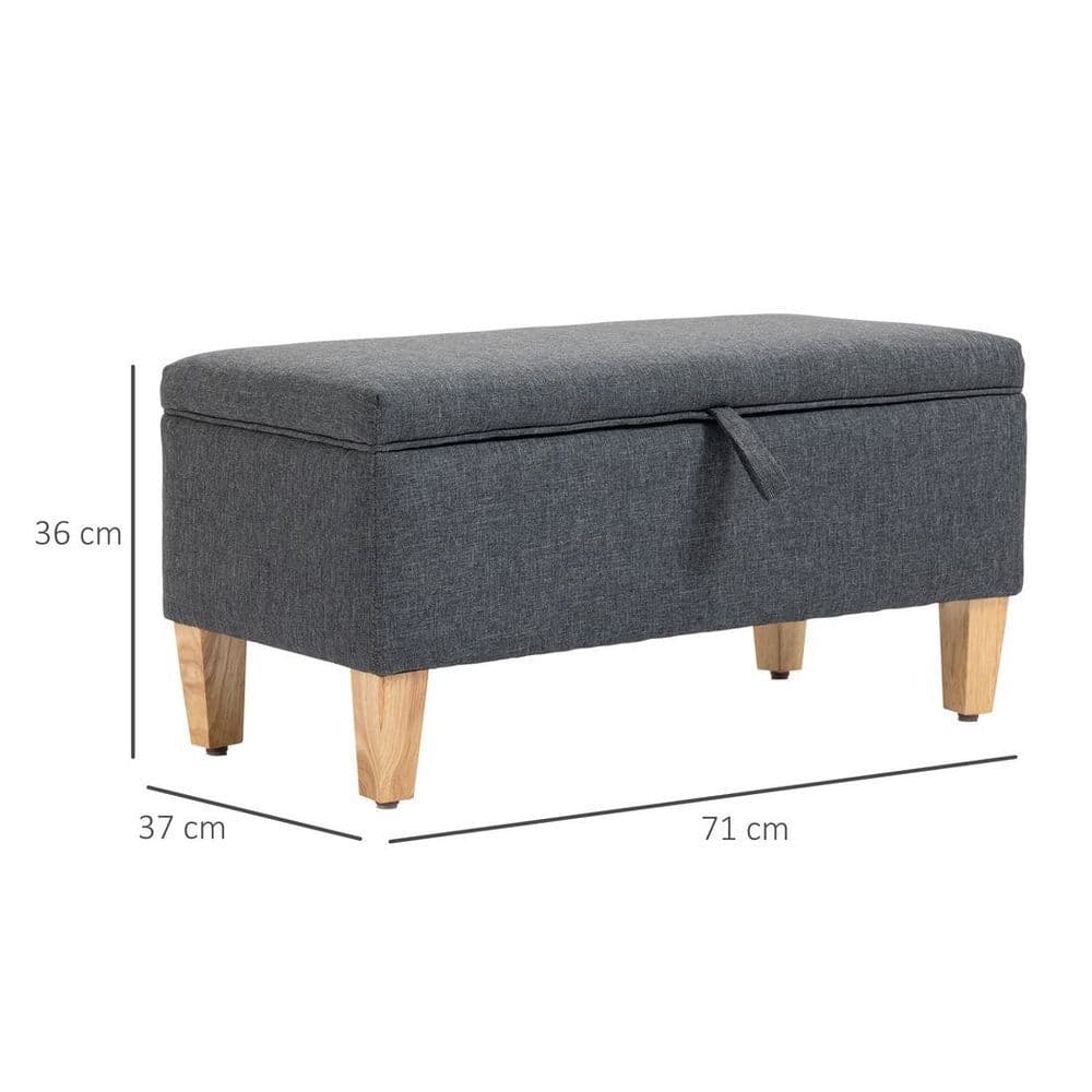 image-Linen Storage Ottoman Footstool for Toy Box, Bed End, Shoe Bench, Seating
