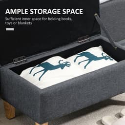 image-Linen Storage Ottoman Footstool for Toy Box, Bed End, Shoe Bench, Seating