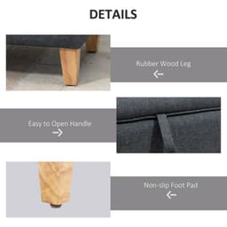 image-Linen Storage Ottoman Footstool for Toy Box, Bed End, Shoe Bench, Seating