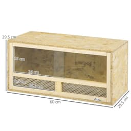 image-PawHut Reptile Terrarium w/ Transparent Sliding Doors, Breathable Mesh
