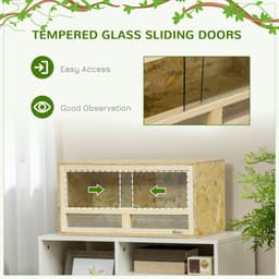 image-PawHut Reptile Terrarium w/ Transparent Sliding Doors, Breathable Mesh