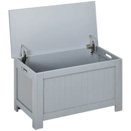 image-Large Storage Box Toy Chest Cabinet Unit Organizer with Lid & Safety Hinges