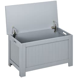 image-Large Storage Box Toy Chest Cabinet Unit Organizer with Lid & Safety Hinges