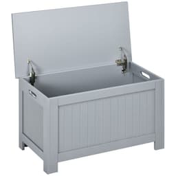 image-Large Storage Box Toy Chest Cabinet Unit Organizer with Lid & Safety Hinges