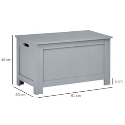image-Large Storage Box Toy Chest Cabinet Unit Organizer with Lid & Safety Hinges
