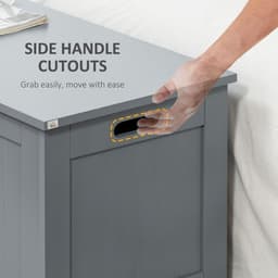 image-Large Storage Box Toy Chest Cabinet Unit Organizer with Lid & Safety Hinges