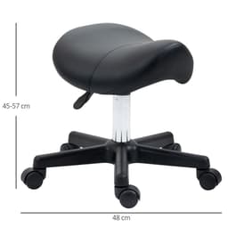 image-Saddle Stool PU Leather Adjustable Rolling Salon Chair Steel Frame for Massage