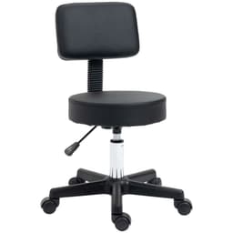 image-Beautician's Adjustable Swivel Salon Chair w/ Padded Seat Back 5 Wheels Black
