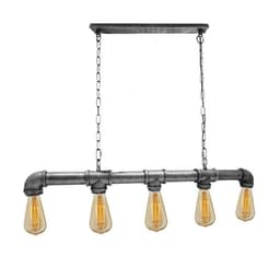 image-Brushed Silver Waterpipe Ceiling Light 5 Light Chandelier~1671