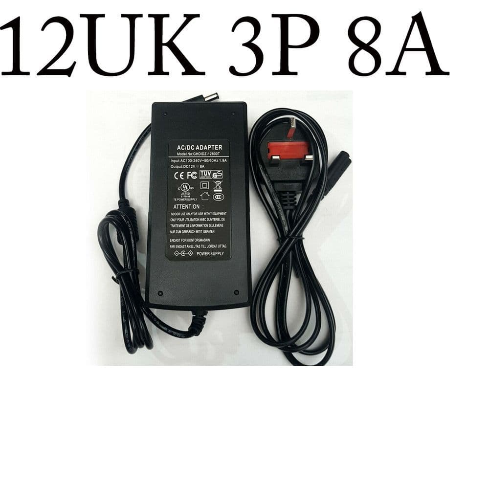 image-Universal Power Adapters AC 100-240V to DC 12V Power Adapter, UK Plug Cord Switching Power Supply~4090