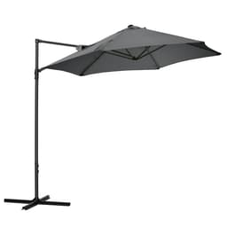 image-2.5M Garden Cantilever Parasol W/ 360 Rotation and Cross Base, Dark Grey