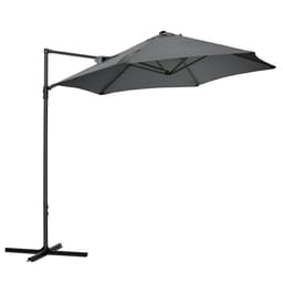 image-2.5M Garden Cantilever Parasol W/ 360 Rotation and Cross Base, Dark Grey