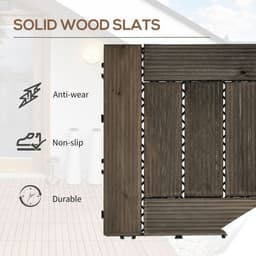 image-Set of 27 Wooden Interlocking Decking Tiles, 30 x 30 cm, Total 2.5?, Grey