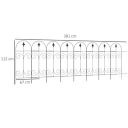 image-8PCs Garden Fencing Panels 44in x 12.5ft Flower Bed Border Edging Animal Barrier