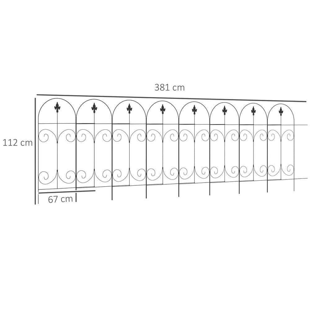 image-8PCs Garden Fencing Panels 44in x 12.5ft Flower Bed Border Edging Animal Barrier