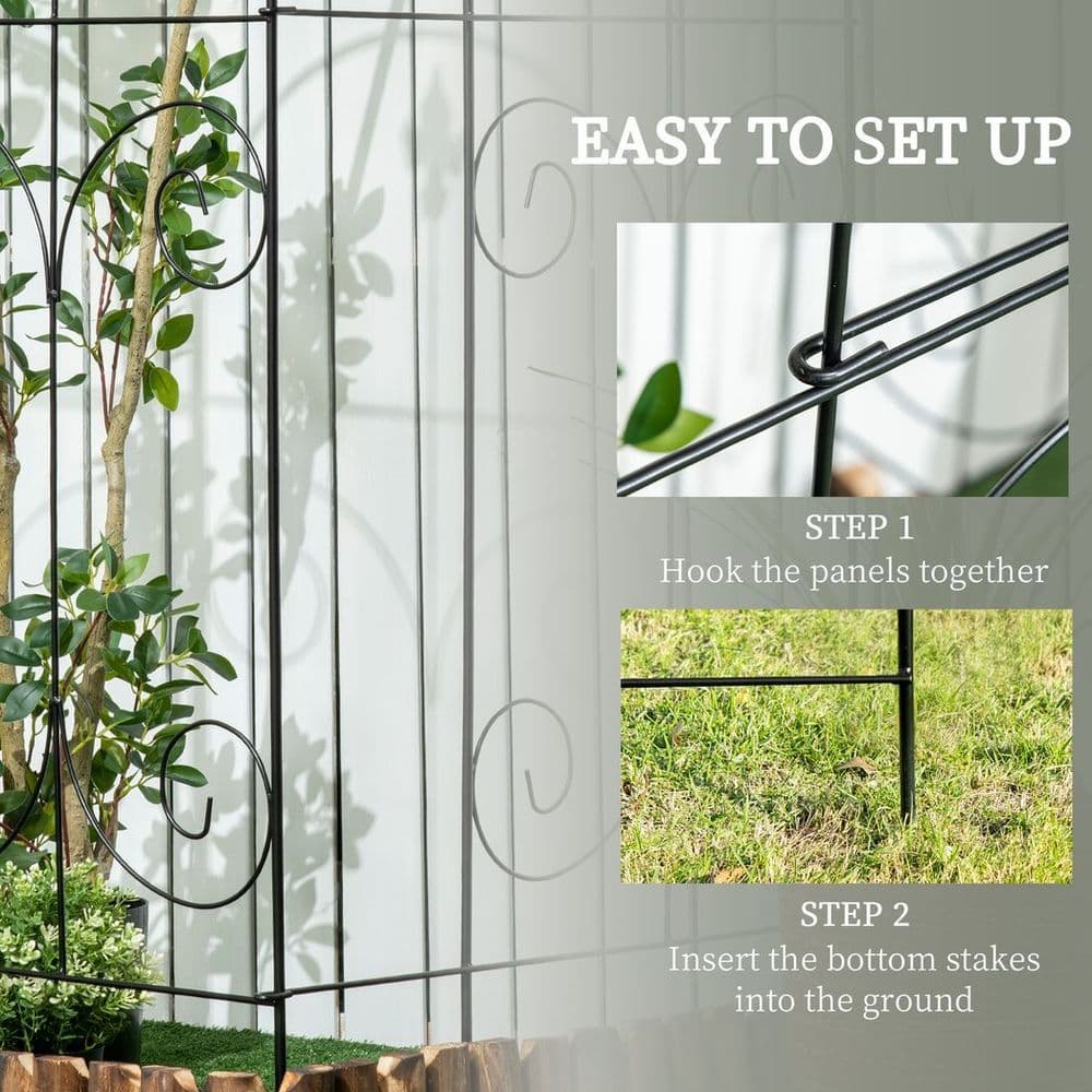 image-8PCs Garden Fencing Panels 44in x 12.5ft Flower Bed Border Edging Animal Barrier