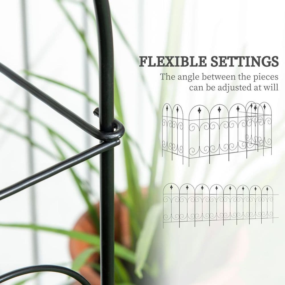 image-8PCs Garden Fencing Panels 44in x 12.5ft Flower Bed Border Edging Animal Barrier