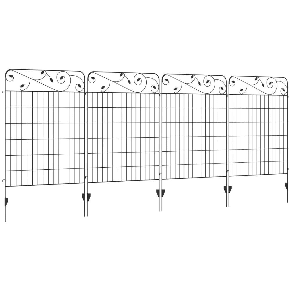 image-4PCs Garden Fencing Panels 43in x 11.5ft Flower Bed Border Edging Animal Barrier