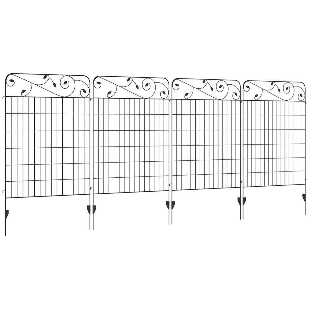 image-4PCs Garden Fencing Panels 43in x 11.5ft Flower Bed Border Edging Animal Barrier