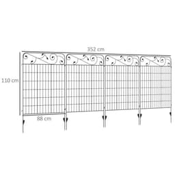 image-4PCs Garden Fencing Panels 43in x 11.5ft Flower Bed Border Edging Animal Barrier