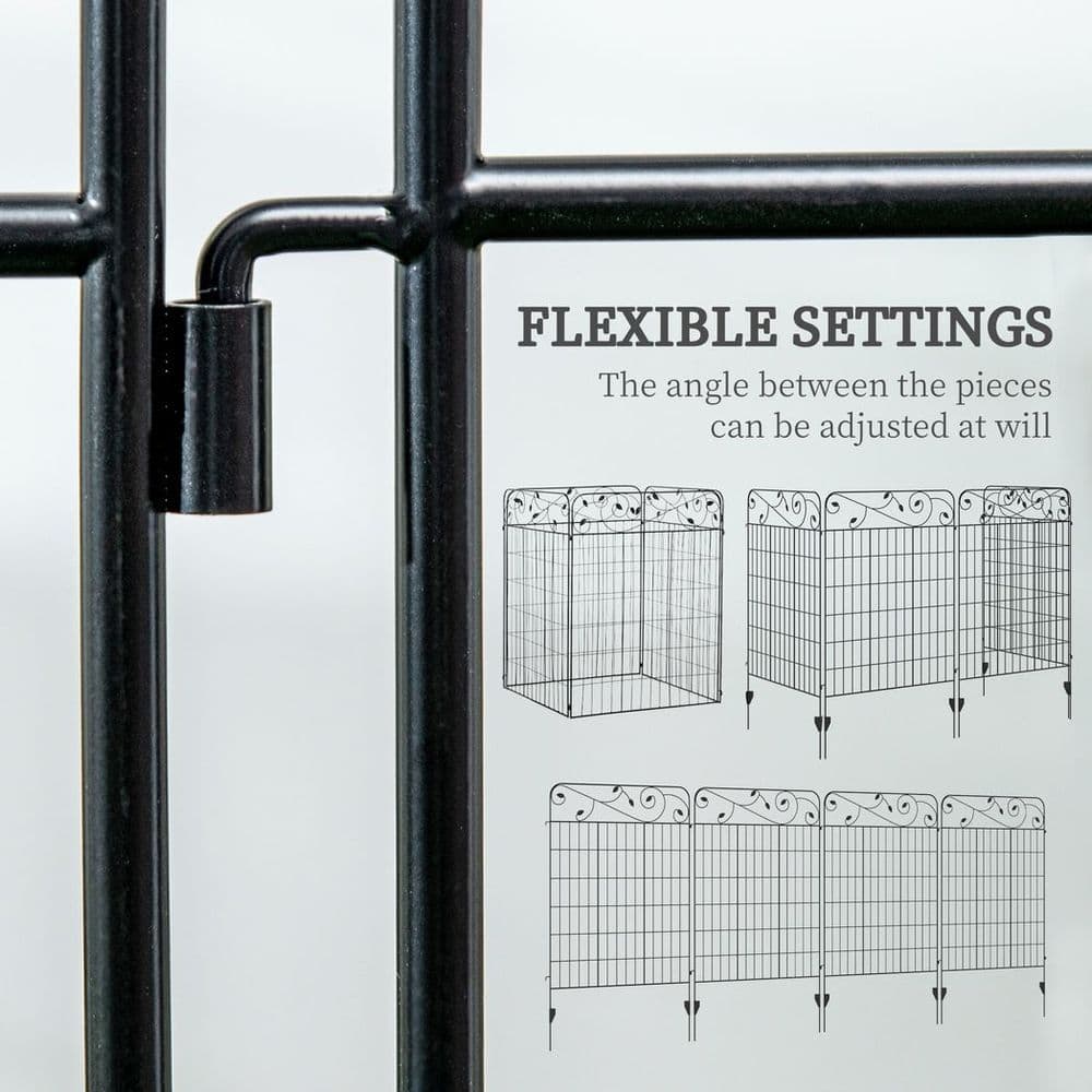 image-4PCs Garden Fencing Panels 43in x 11.5ft Flower Bed Border Edging Animal Barrier