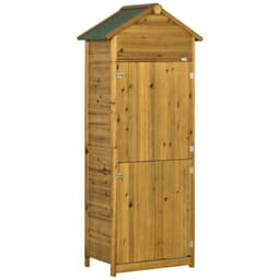 image-Wooden Garden Storage Shed Tool Cabinet w/ Two Lockable Door 191.5x79x49cm