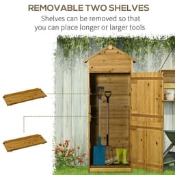 image-Wooden Garden Storage Shed Tool Cabinet w/ Two Lockable Door 191.5x79x49cm
