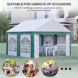 image-4 x 4m Marquee Gazebo, Party Tent with Double Doors for Wedding and Events