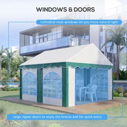 image-4 x 4m Marquee Gazebo, Party Tent with Double Doors for Wedding and Events