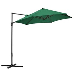 image-2.5M Garden Cantilever Parasol with 360 Rotation and Cross Base, Green