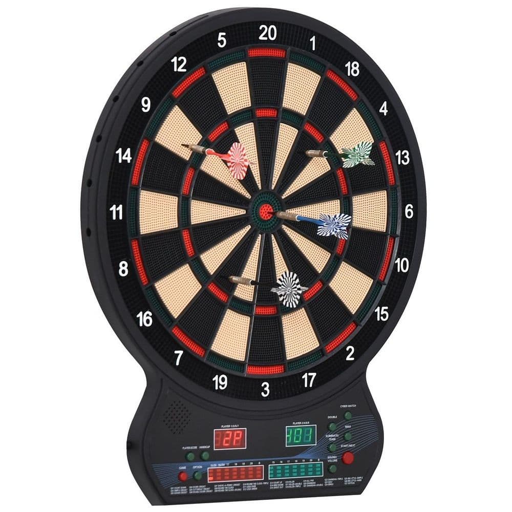 image-Electronic Dartboard LED Digital Score 27 Games with 12 Soft Darts Ready-to-Play