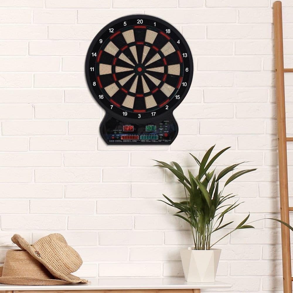 image-Electronic Dartboard LED Digital Score 27 Games with 12 Soft Darts Ready-to-Play
