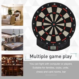 image-Electronic Dartboard LED Digital Score 27 Games with 12 Soft Darts Ready-to-Play