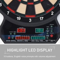 image-Electronic Dartboard LED Digital Score 27 Games with 12 Soft Darts Ready-to-Play